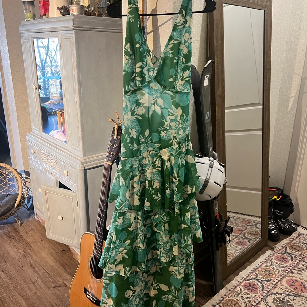 Gorgeous Open Back Green Dress